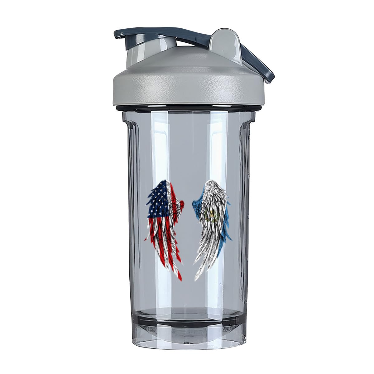 Wings America and Guatemala Flag 18 Ounce Shaker Cup,Fashion Theme Pattern Shaker Bottle Leak-proof Workout Shake Bottles 500ML/18 oz Perfect for Pre Workout