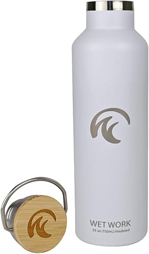 Wet Work Botella de agua de acero inoxidable para bebidas frías y calientes, termo aislado de doble pared para agua, refrescos, café, té con boca