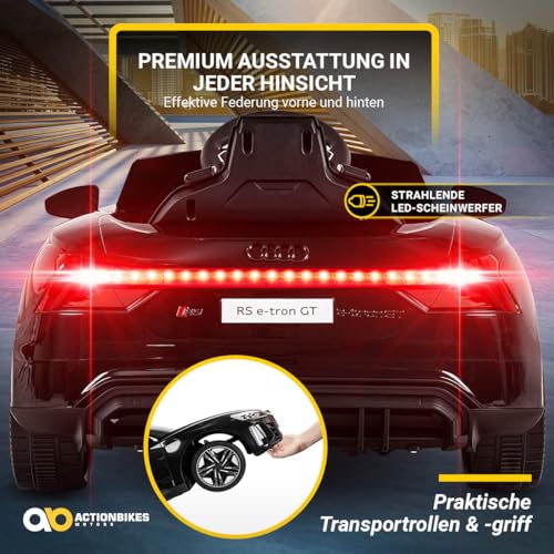 Actionbikes Motors Kinder Elektroauto Audi RS e-tron GT | 2.4 Ghz Fernbedienung - 6 Volt 7AH Batterie - 25 Watt Motor - Bluetooth - LED Scheinwerfer - Elektro Auto für Kinder ab 3 Jahre (Schwarz) – Bild 4