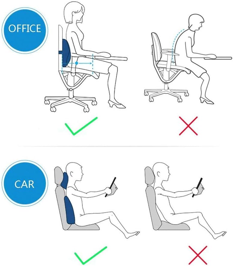 Lumbar Pillow-Car Headrest Lumbar Memory Cotton Neck Pillow Lumbar Pillow Ventilation Office Belt Waist Neck Pillow Cushion