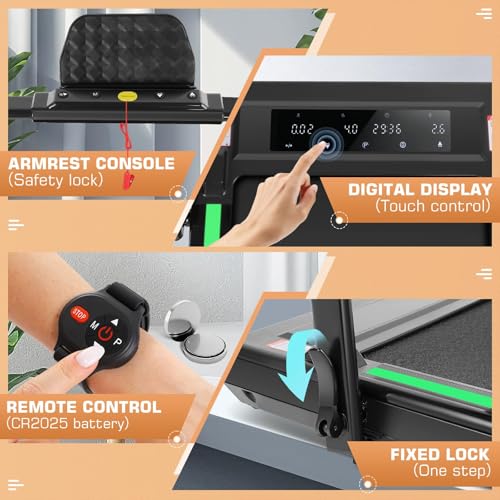 Image of ANCHEER Treadmill with 12% /15% Incline, Folding Walking Pad with Handle Bar, 320-450lb Capacity Under Desk Foldable 3.5HP Treadmills for Home /Office /Gym,Installation-Free