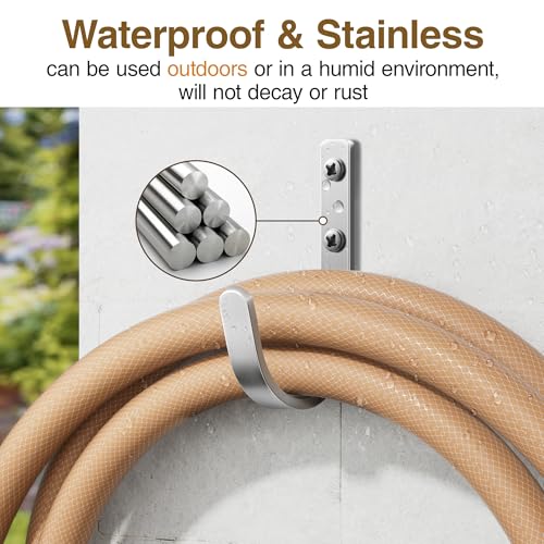 Image of Josmimic Wall Hooks Desktop Mop (10) | Screw in Metal Hanger Wall Mount, for Outdoor, Closet, Door, Bathrooms, for Backpack, Robe