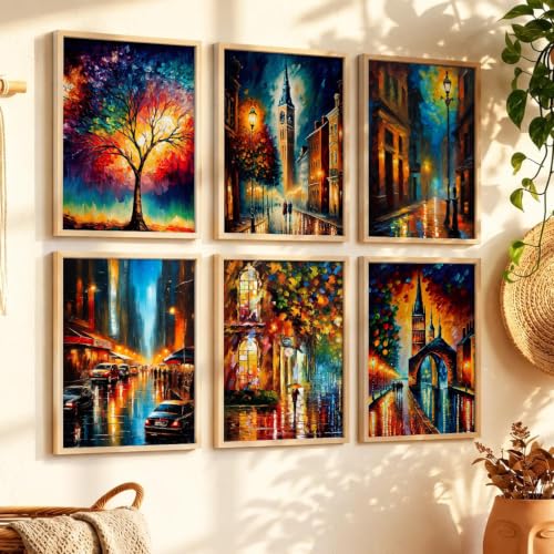 Image of kotart Premium Digital Paintings with Frame for Home Decoration - Painting for Living Room Bedroom Office Room Decor - Painting for Wall Decoration - Pack of 6 (Art 8, 19x25 inch)