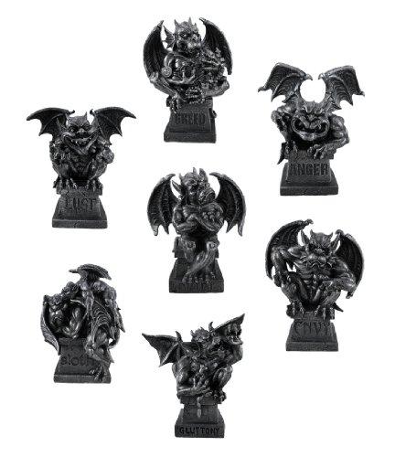 Things2Die4 Magnificent Seven Deadly Sins Gargoyle Statue Set