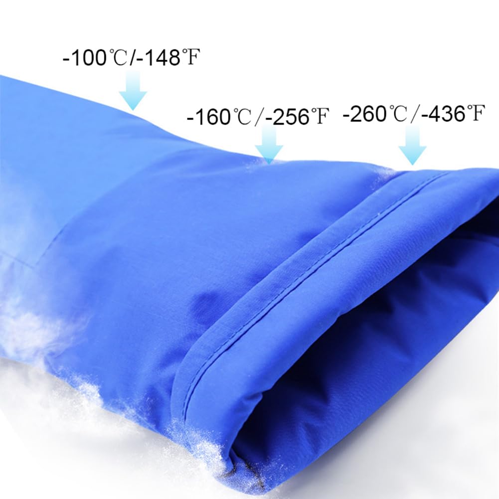 ThreeH -260 ℃ Gants à basse température Résistant à l'azote liquide Résistant au gel Basse température Congélation Sécurité industrielle Gants congelés L, 68 cm