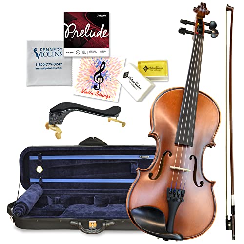 Antonio Giuliani Etude Violin Outfit 3/4 Size By Kennedy Violins - Carrying Case And Accessories Included - Solid Maple Wood And Ebony Fittings #TOP19