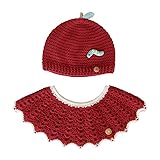 HOPPL（ホップル） ビブ&キャップセットコットン100％ 手編み (アップルM)