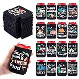 Camping Can Sleeves 16Pcs Neoprene Camper Gift Beer Sleeves for Can Sleeves for Men 12oz Reusable Insulated Cans Cooler Camp Theme Bachelorette Party Wedding Birthday Decor Picnic Outdoor Bar Supplies