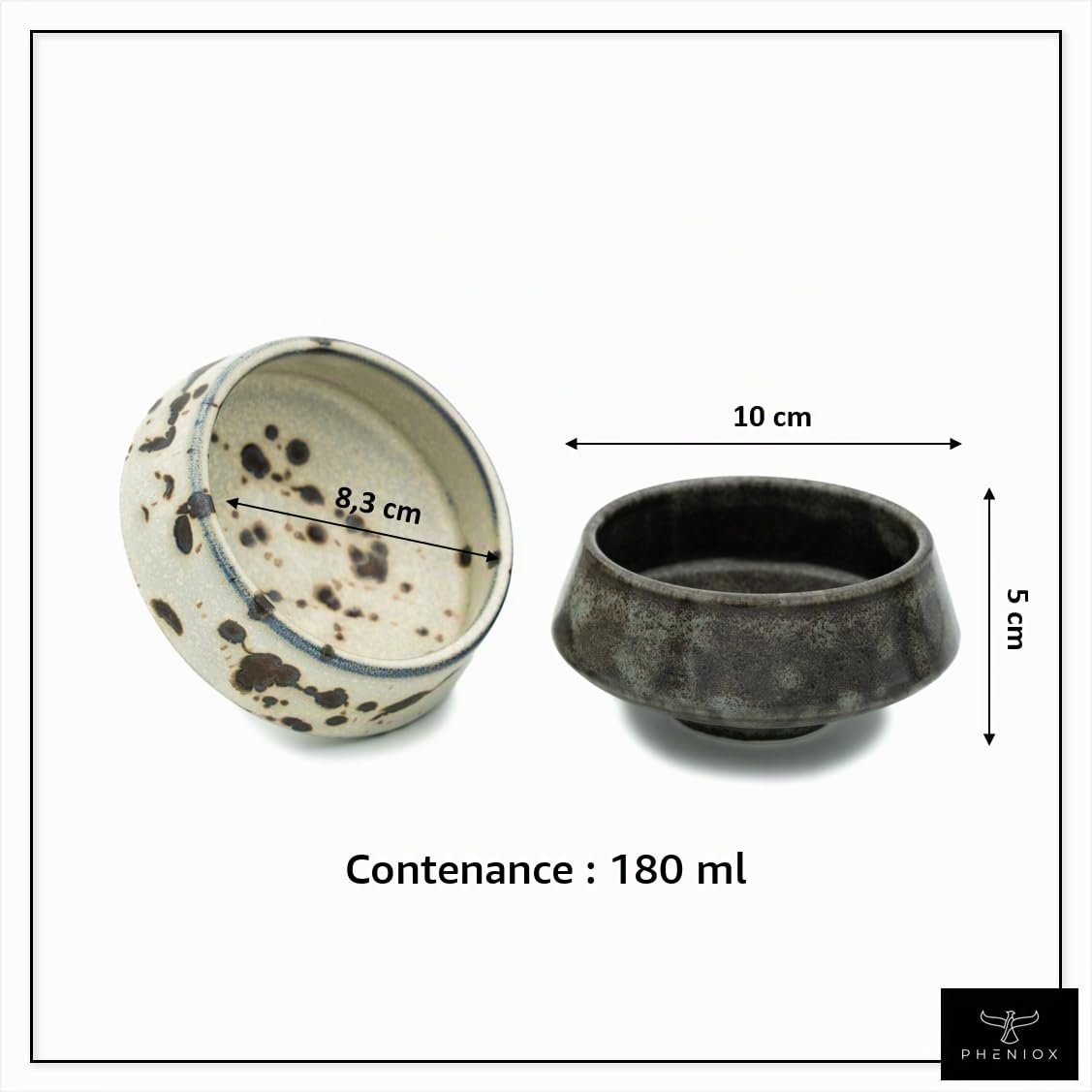 Pheniox Lot de 2 tasses à cappuccino Barista - 180 ml - Tasses à café en porcelaine de qualité supérieure - Sans anse - Design intemporel et moderne - Passe au lave-vaisselle - Cadeau pour homme et