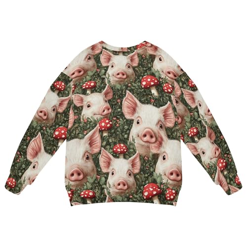 JUNZAN Cute Pet Pig Green Kids Girls Hoodie Sweatshirt Fleece Hoodies for Girls Party 4T2