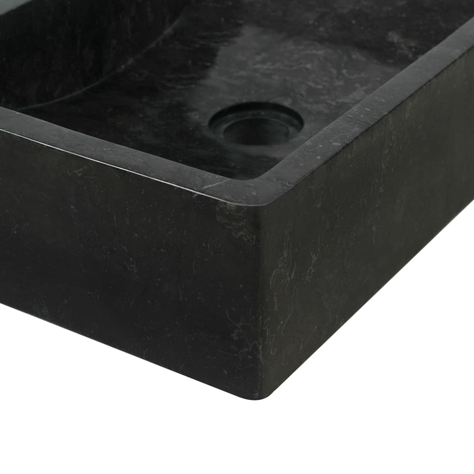 Lavabo de mármol Negro con Brillo 45x30x12 cm Lavado De Bano Lavabo Suspendido