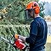 GardenPal Industrial Forestry Safety Helmet and Hearing Protection System, with Mesh Face Protection, Safety Helmet with Ear Muffs, Chainsaw Helmet, Chainsaw Face Shield, (Orange)