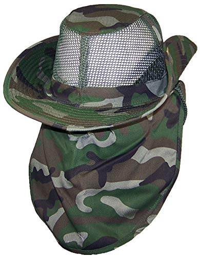 Image of Tropic Hats Summer Wide Brim Mesh Safari /Outback W /Neck Flap & Snap Up Sides