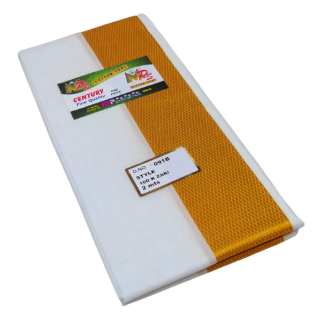 mps cotton cool Mps Coton Cool Century Fine Quality Gold Zari Big Border 2.00 MTS Angavastram Towel Size:Length 78 Inch X 198 cm/Width 36 Inch X 92 cm (Pack of 1 Piece)-picture-35