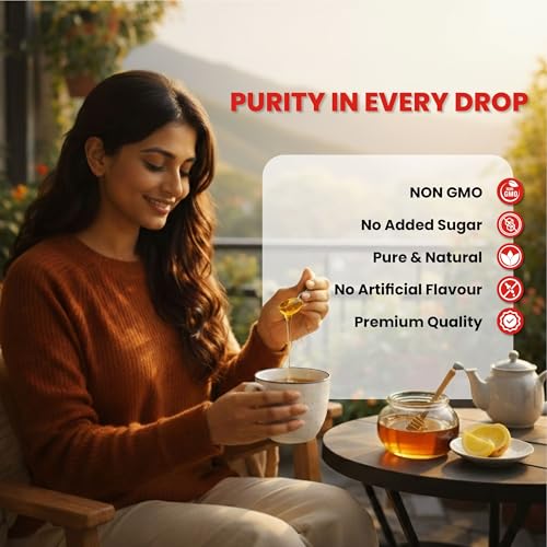 Image of VIVI Natural Honey 1kg (Pack of 6) | Non-GMO Project Verified | 100% Pure Honey | 0% Added Sugar | 0% Preservatives | Globally Certified Honey