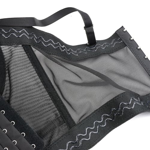 ELLACCI Women's Mesh Bustier Crop Top Push Up Corset Tops Bra Black4