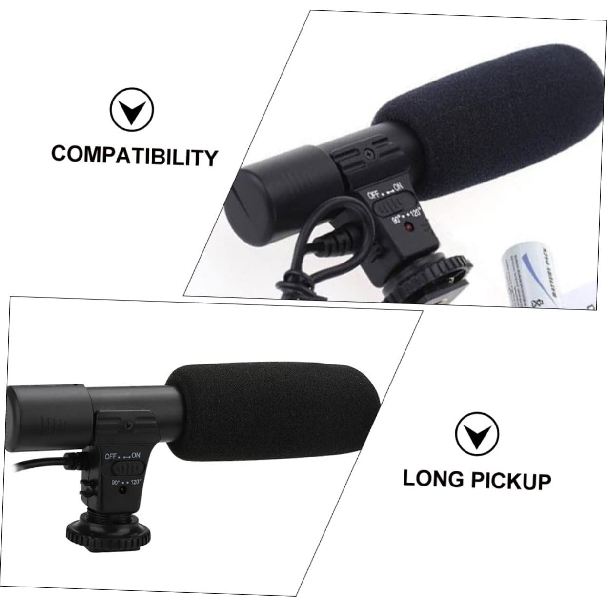 HOMSFOU Micrófono Ángulo de 90/120 Grados para Grabación de Audio Profesional y Rango Ultrapanorámico Compatible Teléfonos y Tabletas para Entrevistas y Video