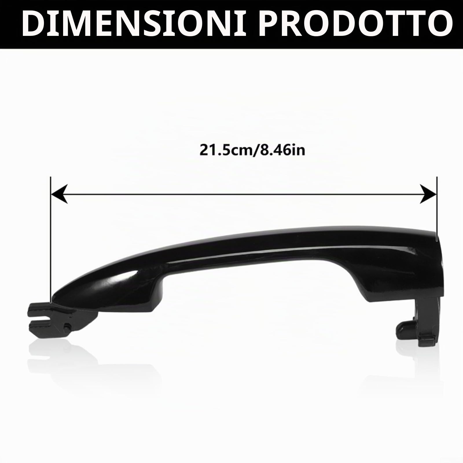 1 paio di maniglie per porta anteriori nere compatibili con Alfa per Romeo, Giulietta, Mito, Lancia Y, OEM 2156145296 156145295