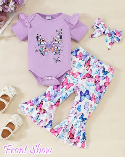 SUNNY PIGGY Baby Girl Clothes Infant Newborn Girls Outfits Romper with Headband Hat Pants Shorts Set 5Pcs2