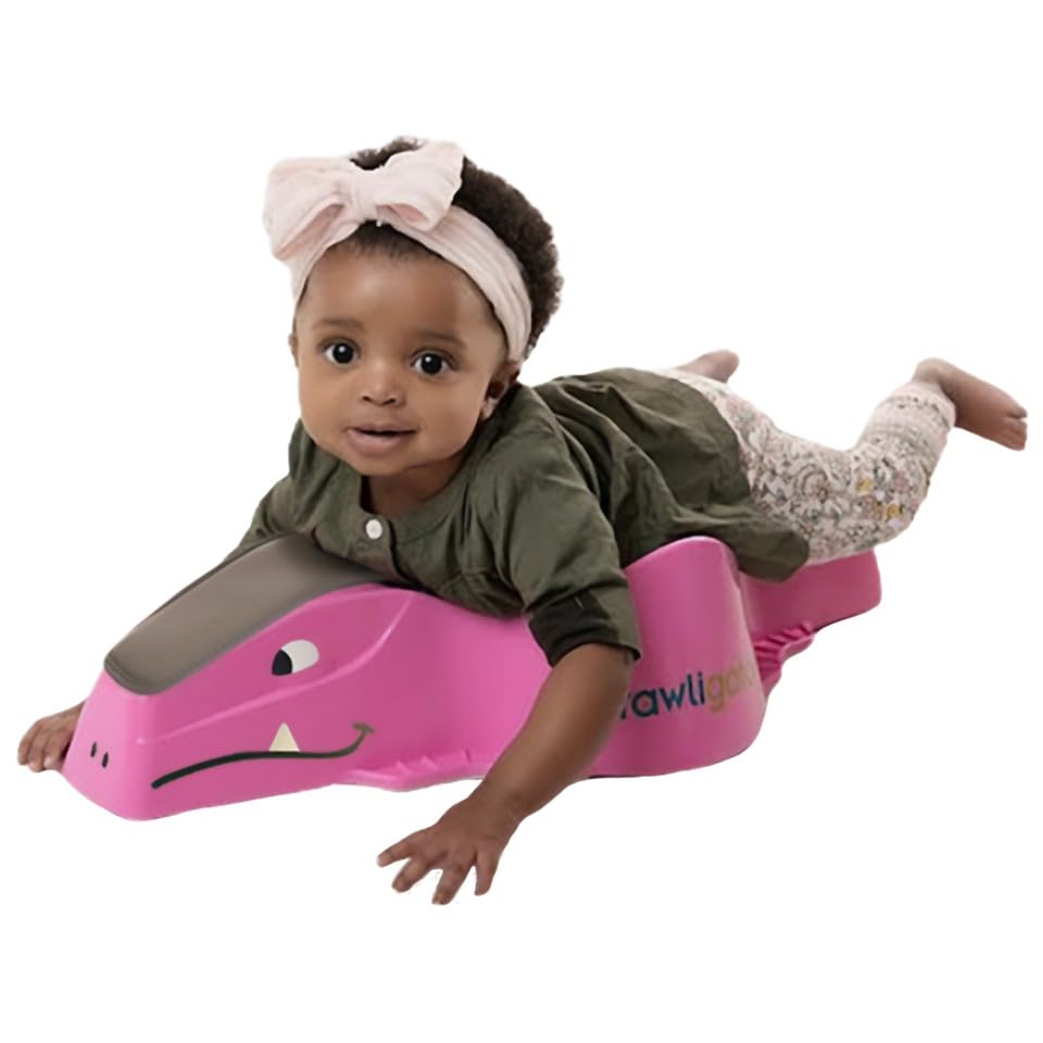 Image of CRAWLIGATOR Tummy Time Mobility Toy for Infants 4-12 Months (Pink)