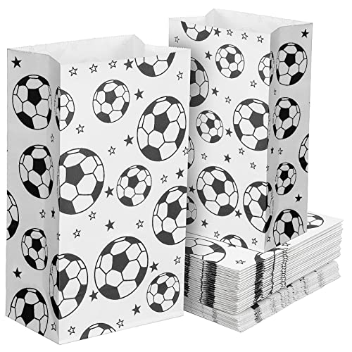 DRESSOOS 40個サッカーテーマ紙袋 おや袋 フットボールパーティー用 バッグ プレゼント袋 子供向け誕生日パーティーアイテムお菓子収納用
