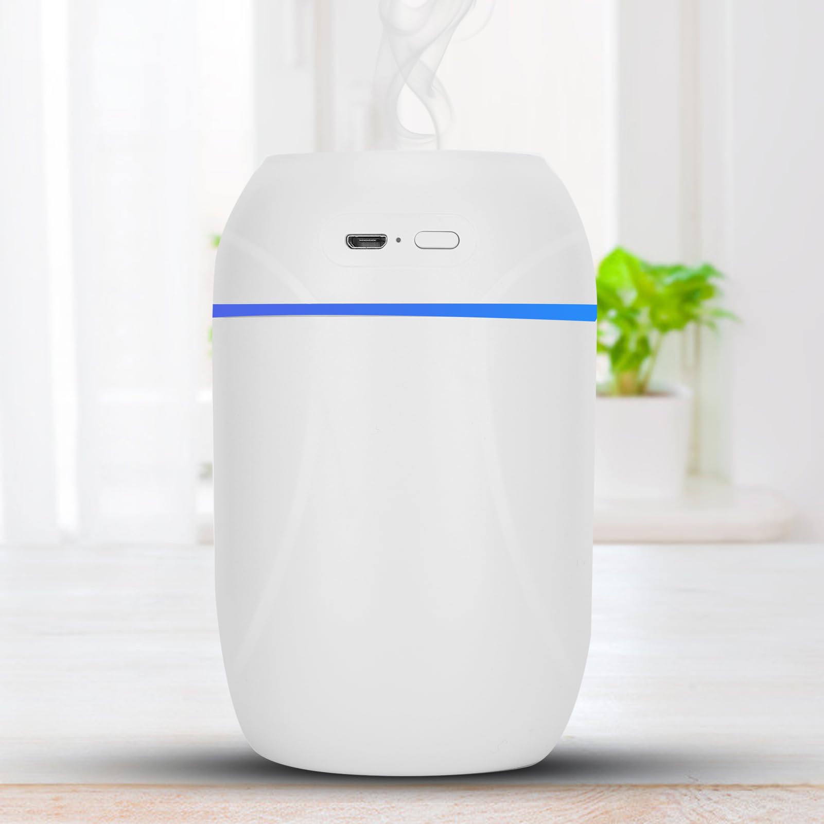 Nawilżacz z zimną mgiełką z ładowaniem USB, automatyczne wyłączanie, duża pojemność 300 ml, z kolorowymi chłodnymi światłami, dyfuzorem olejków eterycznych, do olejków eterycznych,