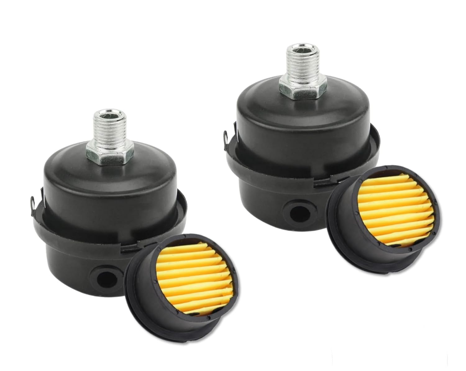 maxair metal body 1/4" - 14mm 2-pcs compressor filter, muffler air filter for compressor, thread air compressor air filter, intake filter muffler for oil & oil free air compressor