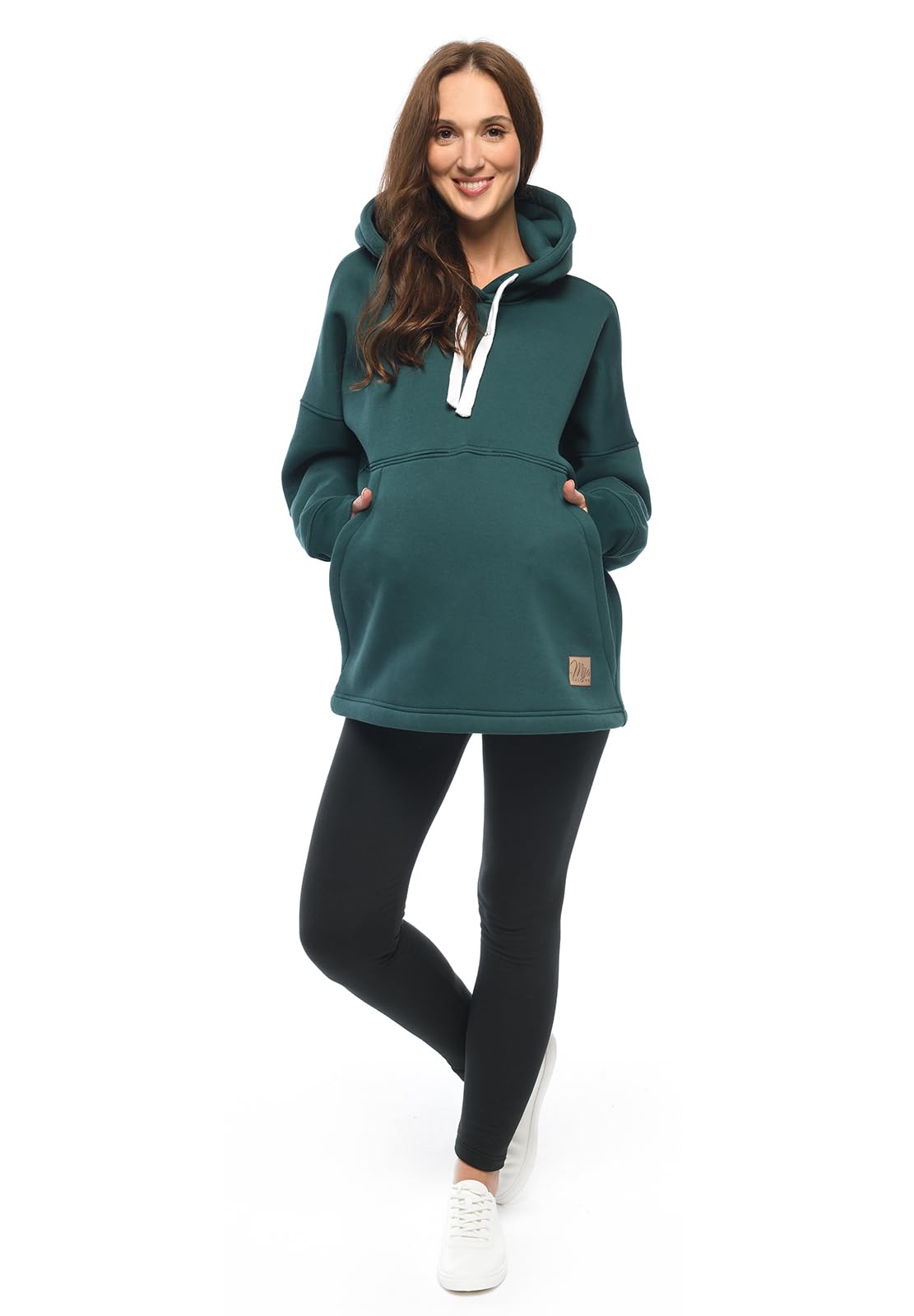 MijaCulture Umstandsmode M021 Megan M021 Pull d'allaitement et de grossesse 2 en 1 Taille L/XL, vert