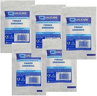 5 PACK OF QUALICARE FIRST AID STERILE MEDICAL ADHESIVE FINGER WOUND CUT BANDAGE DRESSINGS