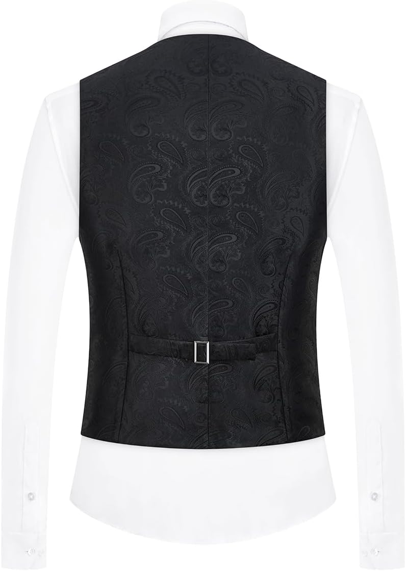 Mens Suits 3 Piece Slim Fit Tuxedo for Men Paisley Suit Prom Tux Shawl Lapel One Button Blazer Vest Pants Set - Image 5