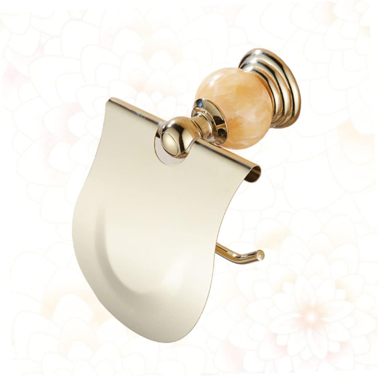 Gold Plated Stainless Steel Jade Roll Toilet Paper Holder Rustproof Bathroom Kitchen Accessory with Unique Splash-Resistant Design Space-Saving and Durable Construction