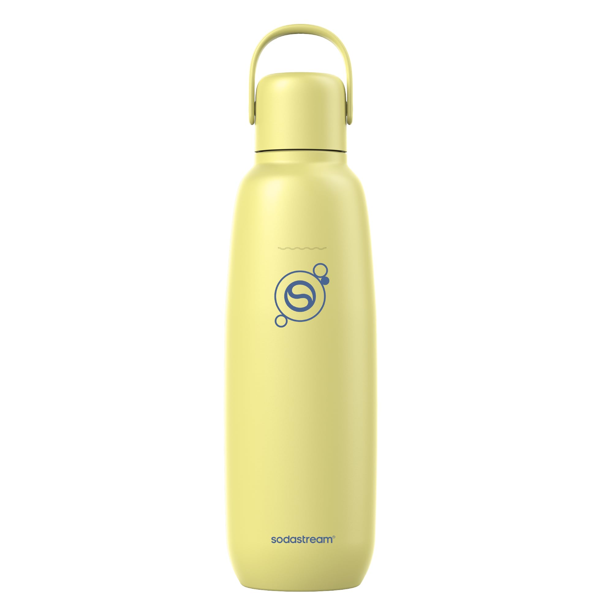 SodaStream Fizz & Go Cool, Stainless Steel Carbonated Water Bottle 0.9L, Insulated Metal Bottle for Sparkling Water, Compatible with TERRA, ART, ENSO & More in Lemon Yellow