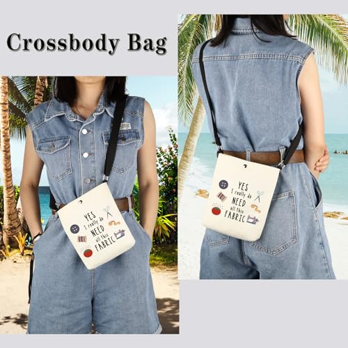 Sewing Gift Quilter Gift I Really Do Need All This Fabric Crossbody Bag Gift for Quilters Seamstress Tailors Sewing Addict4