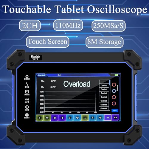 Image of Hantek Tablet Oscilloscope 110MHz Bandwidth 250MSa /S 8M Storage Depth with 7 inch Touch Screen(TO1112 /110MHz+2CH)