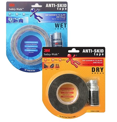 3M Anti Skid Tape with Primer, Heavy Duty Transparent Adhesive Tape for Bathrooms, Kitchen, Prevent Slip & Falls, Long Lasting, Skid Resistant (Each 2.5cmx3.6m, Wet and Dry Areas) (B0CGM8WBDY) Amazon Price History, Amazon Price Tracker