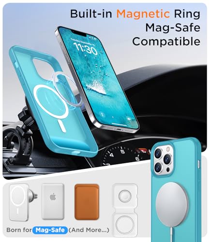 Image of Magnetic Compatible with iPhone 13 Pro Max Case, [Built-in Invisible Kickstand][Compatible with MagSafe] [Military Grade Shockproof] Slim Translucent Matte Phone Case for iPhone 13 Pro Max 6.7 inch