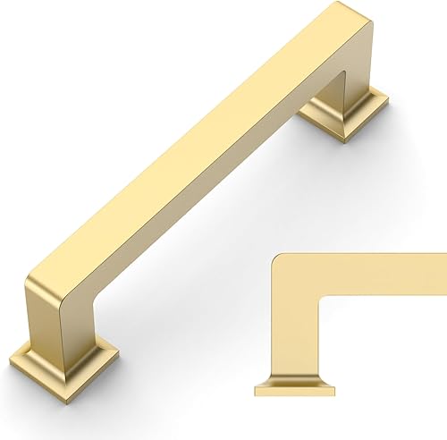 Miniatura 13 de Amerdeco ZH0019 - Paquete de 10 pomos cuadrados negros mate para gabinetes de cocina, herrajes para gabinetes, tiradores de gabinete de un solo