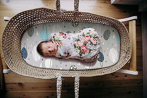 Image of Stretch Fitted Bassinet Sheet Set BROLEX 2 Pack Cradle Sheets for Bassinet Pad /Mattress,Unisex Boys Girls,Ultra Soft,Space Planet