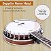 ADM Banjo 5 String Full Size Banjoes Set, 38 Inch Beginner Banjo Kit with Resonator, Remo Drum Head, Open or Closed Back, Gift Package Free Lessons Starter Accessories for Adults Teenager, Brown
