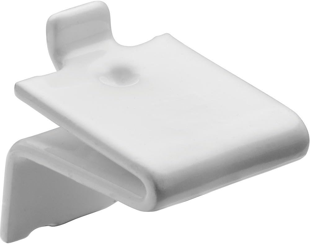ROCKLER White Shelf Mounting Brackets - 16-Pack Shelf Clips for 5/8" Flush or Surface-Mounted Support Standards, Cabinet & Closet Hardware Accessories for Wire Shelving and Storage Systems