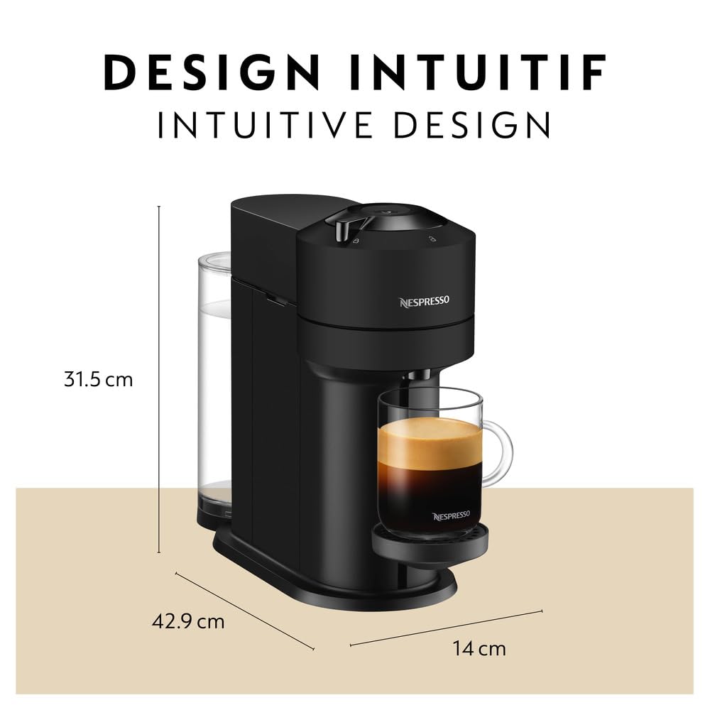 Nespresso Vertuo Next coffee and espresso machine, matte black.