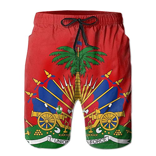 XIAOYI Coat of Arms of Haiti - Men's Summer Boardshorts Casual Swim Trunks Boardshort - XL