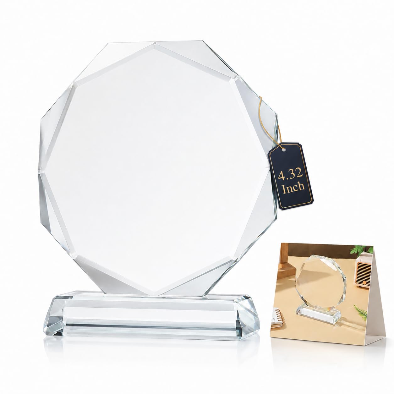 NOLITOY Blank Crystal Glass Trophy, Clear Trophy Award Cup Desktop Decor for Kids Party Favors Sport Games Competitions, 4.32 Inch-picture-26