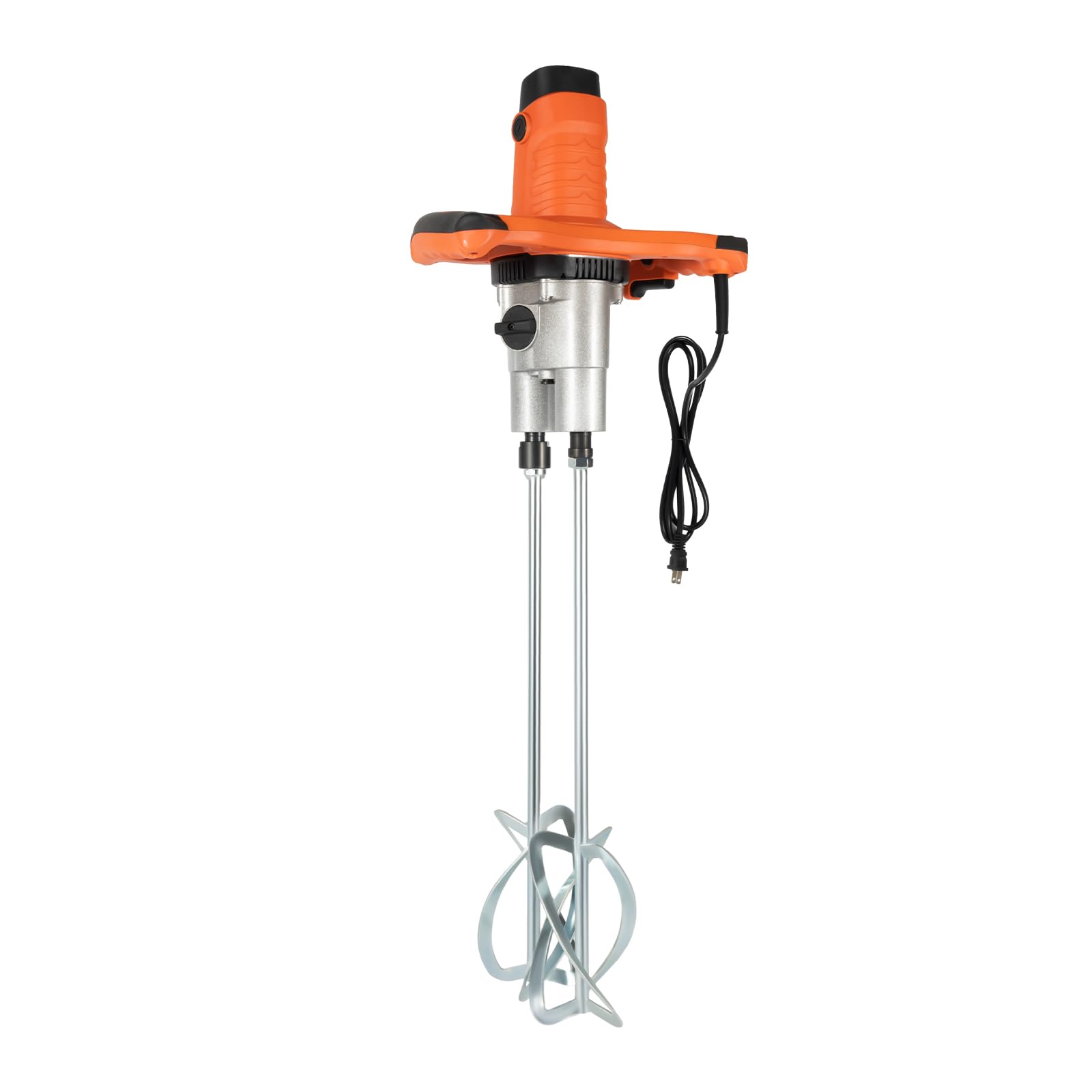 Gbonklong 1800W 110V Double-Paddle Electric Cement Mixer, 820RPM Handheld Electric Concrete Mixer, Portable Mud Mixer, Adjustable Speed Control Double Auger Mixer for Mixing Mud, Cement, Mortar