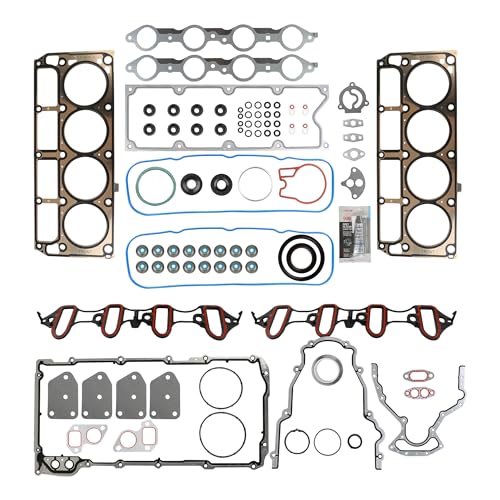 Image of KAX Engine Cylinder Head Gasket Set Compatible with Chevy Silverado 1500 Classic Tahoe Suburban Avalanche Express 2500, GMC Sierra Yukon XL 1500 Savana, Escalade Rainier, Head Gasket Kit, HS26191PT-1