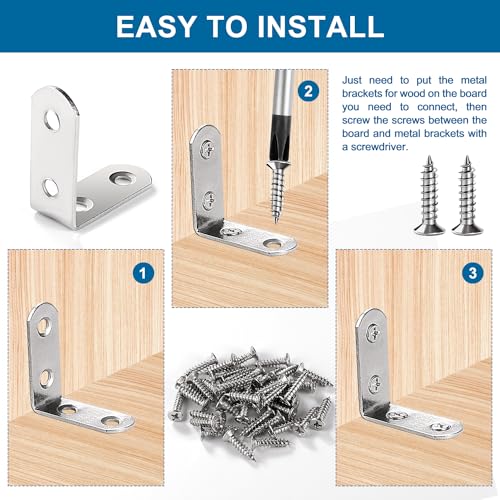 VooGenzek 10 PCS 40x40x16x2 mm L Brackets, Corner Brackets, 90 Degree Right Angle Brackets Fastener - Image 4