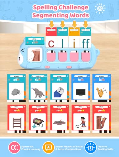 image for QuTZ Phonics Learning Toy for Preschool Kids – Talking Flash Cards w