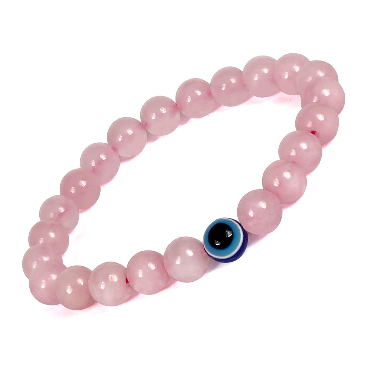 Crystu Natural Rose Quartz Bracelet Evil Eye Bracelet Crystal Stone 8mm Round Bead Bracelet for Reiki Healing and Crystal Healing Stone (Color : Multi) (B09L7TV67M) Amazon Price History, Amazon Price Tracker