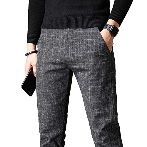 Kinghua Plaid Pants for Men Chinos Pants Stretch Dress Pants for Men Slim Fit4