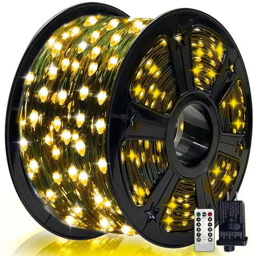 LiyuanQ 1500 LED Christmas Lights,459 FT Christmas Tree Light,Fairy String Lights Plug in Waterproof with Remote 8 Modes,House Xmas Indoor and Outdoor Lights,Decoration for Garden Tree Wedding (Warm)